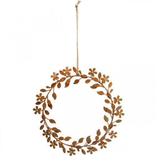 Floristik24 Flower wreath metal decoration rust look wreath spring decoration Ø20cm 3 pcs