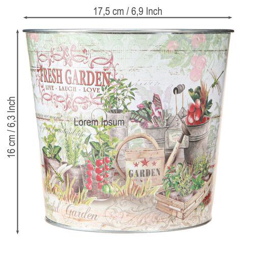 Product Flower pot small metal colored Fresh Garden H16cm 2pcs