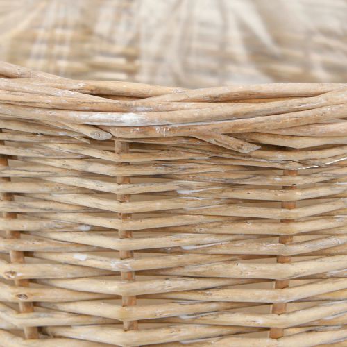 Floristik24 Flowerpot Basket Willow in Natural Grey/White H26cm 2pcs