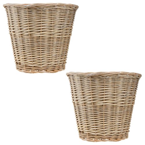 Floristik24 Flowerpot Basket Willow in Natural Grey/White H26cm 2pcs