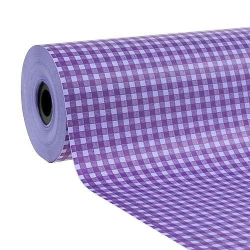 Flower paper 37.5cm checkered purple 100m