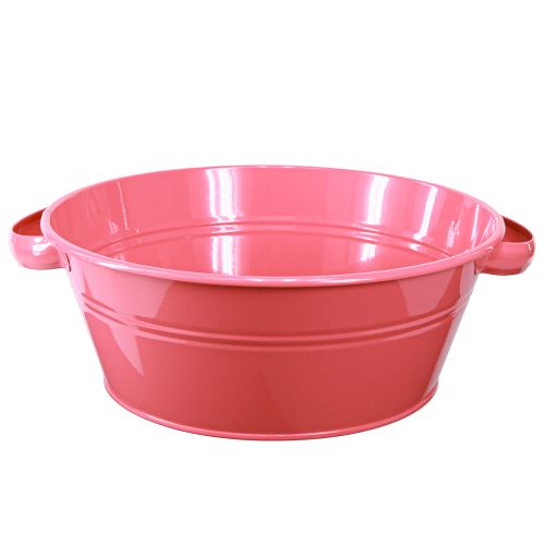 Floristik24 Flower Bowl Metal Pink Bowl with Handles Round Ø33.5cm