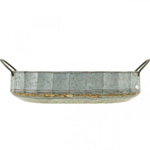 Product Flower bowl metal zinc tray antique set of 2 L45cm/59cm