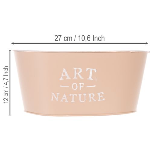 Oval zinc flower bowl, antique rose, planter, 27×18cm, H12.5cm | Floristik24.ie