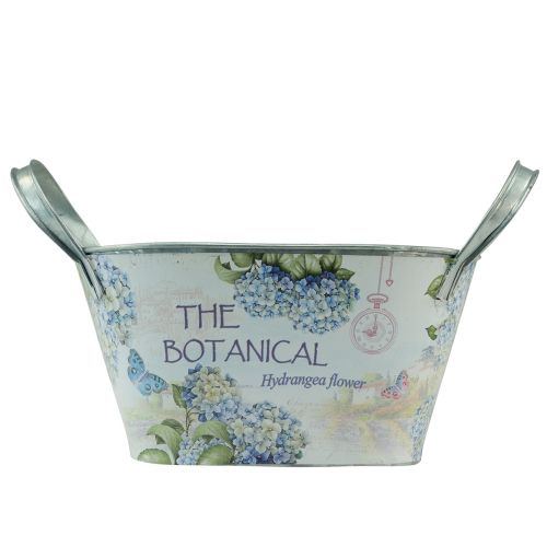 Product Flower bowl with handles hydrangeas metal 26×13×14.5cm