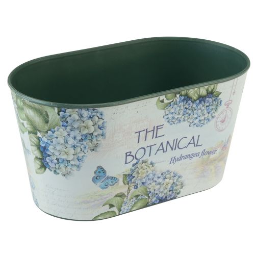 Floristik24 Flower bowl oval hydrangeas plastic bowl 21.5×12.5cm H11cm