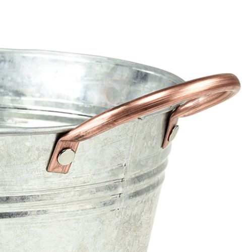 Floristik24 Flower bowl round with handles metal bowl Ø24cm H10cm