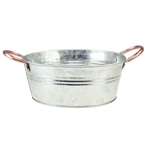 Floristik24 Flower bowl round with handles metal bowl Ø24cm H10cm