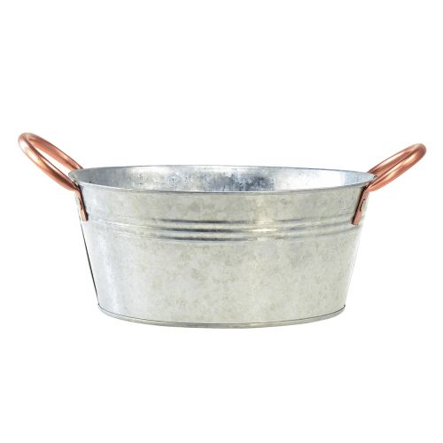 Product Flower bowl round with handles metal bowl Ø21cm H9.5cm