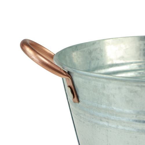 Product Round flower bowl with handles, metal bowl Ø17.5cm H9cm