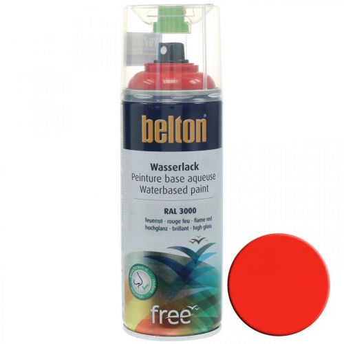 Floristik24 Belton free water-based paint red high gloss paint spray fire red 400ml