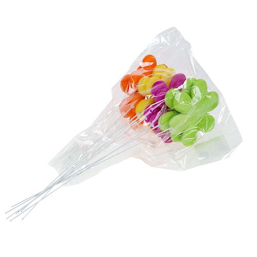 Product Flower stick blossom colorful flocked Ø8.5cm 8 pcs