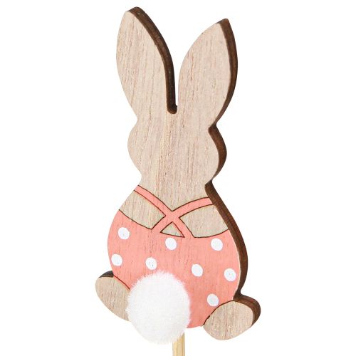 Product Flower Stick Colorful Bunny Wooden Decoration Easter 6cm 12 pcs