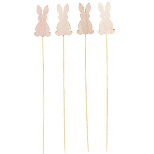 Product Flower Stick Colorful Bunny Wooden Decoration Easter 6cm 12 pcs