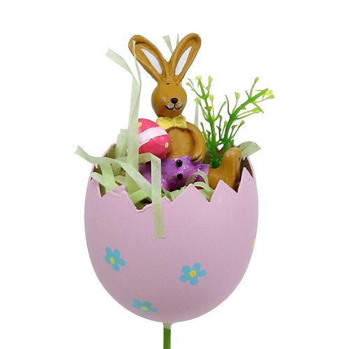 Floristik24 Flower plug egg with animal sort. 8cm L30cm 4pcs