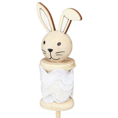 Product Flower Stick Rabbit Wood Natural, Brown, White L32cm 8 pcs