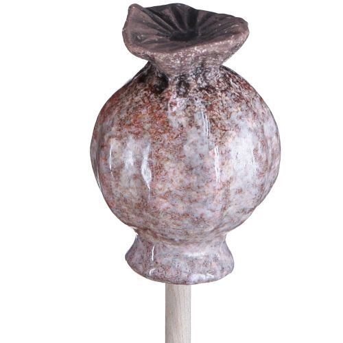 Floristik24 Flower Stick Wood Ceramic Poppy Decoration 3 Colors 35cm 6 Pcs
