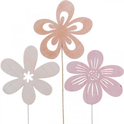 Garden Stakes Flower Flower Stakes Orange/Pink/White Ø9.5cm 15pcs