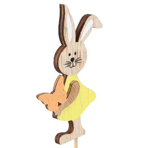 Floristik24 Flower Sticks Easter Rabbits Decoration Wood Colored 5x8cm 16 Pcs