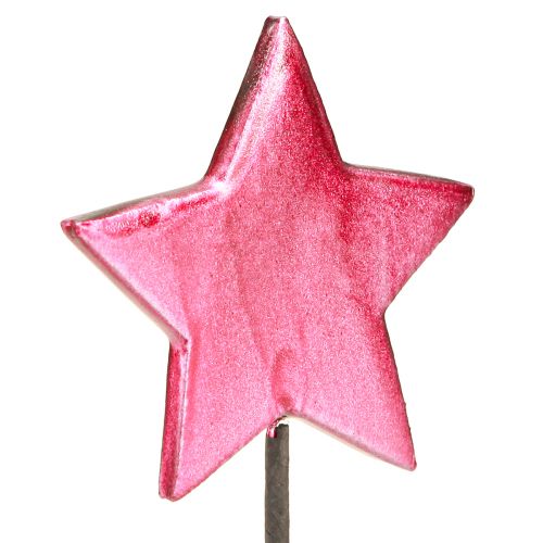 Floristik24 Flower Sticks Stars Decoration Berry Ø7cm – 2nd Choice – 24 pcs