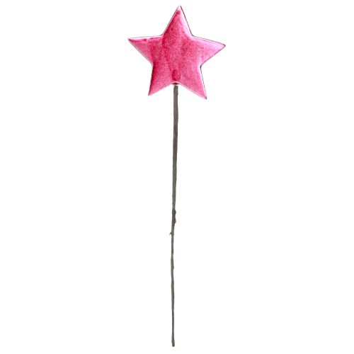 Floristik24 Flower Sticks Stars Decoration Berry Ø7cm – 2nd Choice – 24 pcs