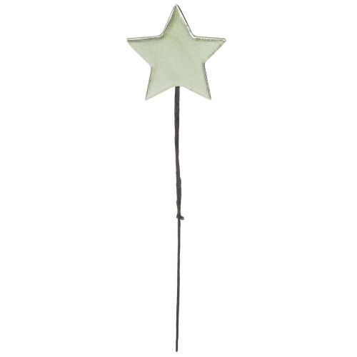 Floristik24 Flower plugs stars plugs green 7cm – 2nd choice – 24 pieces