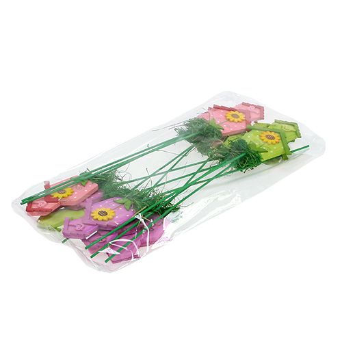 Floristik24 Flower plug with house colored 12pcs