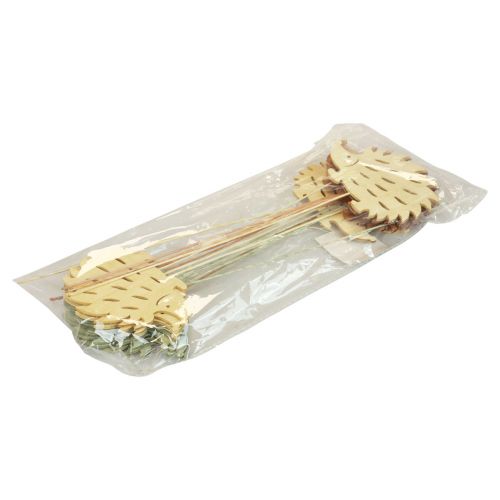 Floristik24 Flower plug wooden decorative plug hedgehog decoration colored 10x7cm 18 pcs