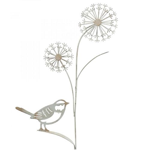 Product Flower plug metal decoration Allium bird white 20×52cm