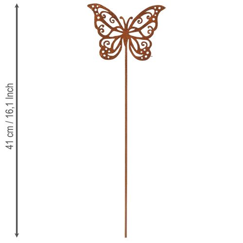 Flower plug metal rust butterfly decoration 10×7cm 3pcs | Floristik24.ie