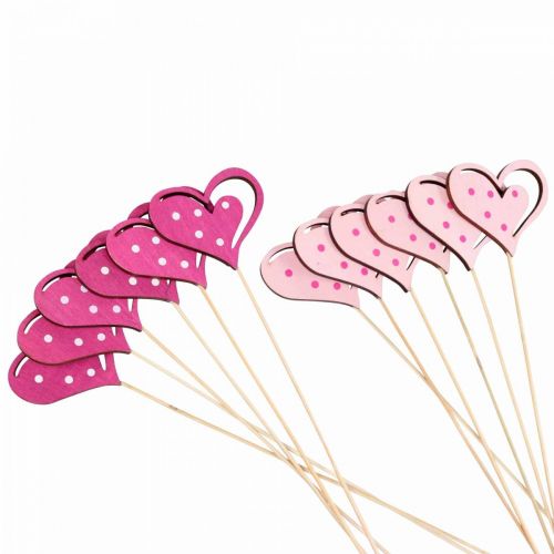 Product Flower Plug Mother&#39;s Day Decorative Plug Heart Pink 7cm 12 Pcs