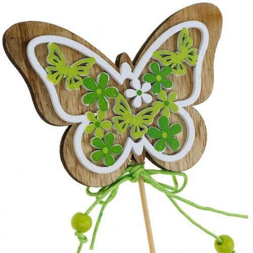 Floristik24 Flower stick butterfly wood spring decoration on stick 12pcs