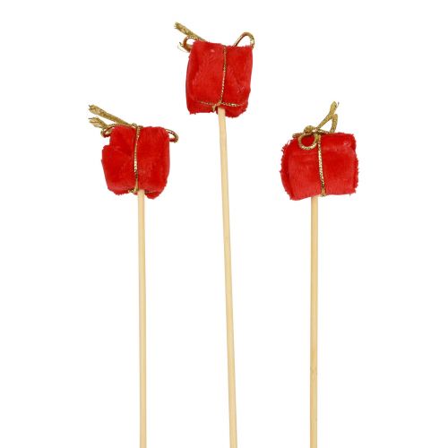 Floristik24 Flower pin Christmas package decoration red 2.5 cm 15 pcs