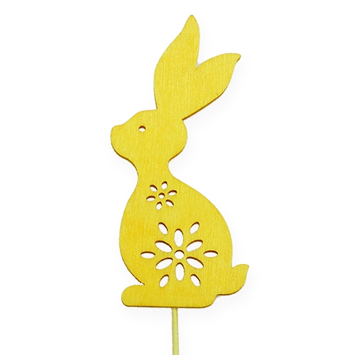 Floristik24 Decorative plug rabbit 3-coloured assorted 8cm 18 pcs