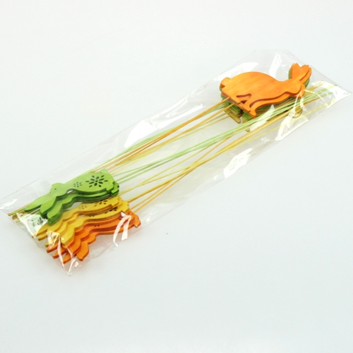 Floristik24 Decorative plug rabbit 3-coloured assorted 8cm 18 pcs