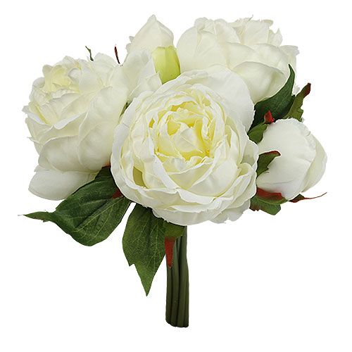 Floristik24 Bouquet of peonies white L30cm