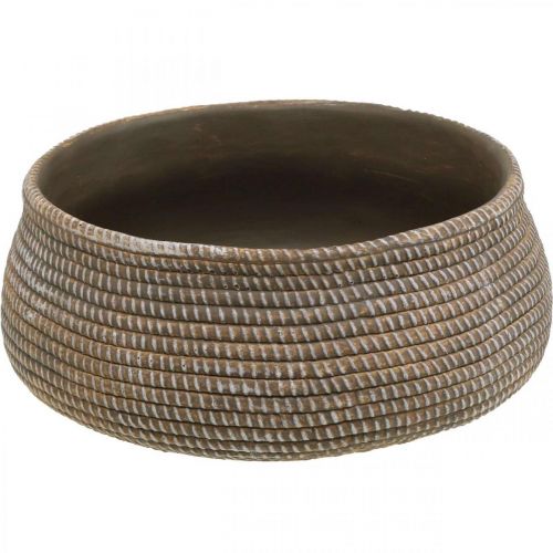 Flower pot boho bowl braided pattern ceramic Ø26cm H10cm