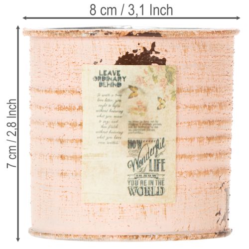 Product Flower pot decorative can salmon metal herb can Ø8cm H7.5cm