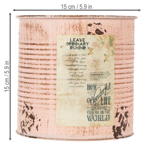 Product Flower pot decorative can salmon metal planter Ø15.5cm H15cm