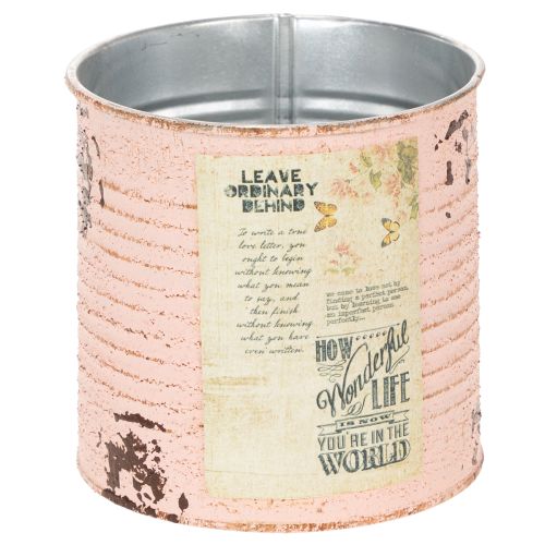 Flower pot decorative can salmon metal summer decoration Ø11cm H10.5cm