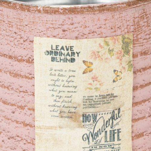 Product Flower pot decorative tin round antique rose metal planter Ø8cm H7.5cm