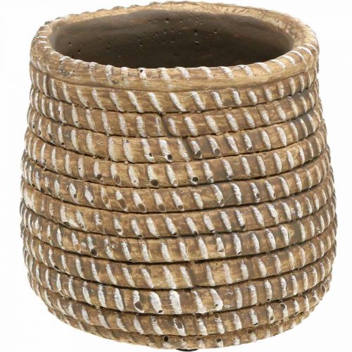 Floristik24 Boho flower pot braided look pot ceramic Ø6cm H7.5cm 4pcs
