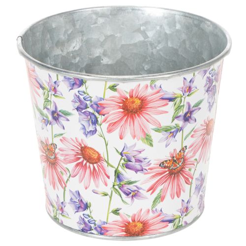 Floristik24 Flower pot, spring decoration, planter, metal, Ø12cm, H10.5cm