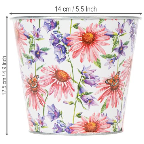 Product Flower pot, spring decoration, planter, metal, Ø14cm H12.5cm