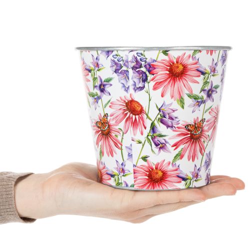 Product Flower pot, spring decoration, planter, metal, Ø14cm H12.5cm