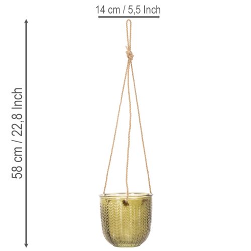 Glass flower pot/hanging lantern, purple/green, 14cm, 2 pieces | Floristik24.ie