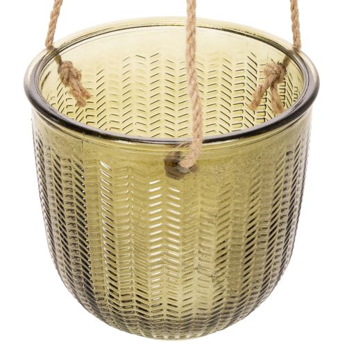 Glass flower pot/hanging lantern, purple/green, 14cm, 2 pieces | Floristik24.ie