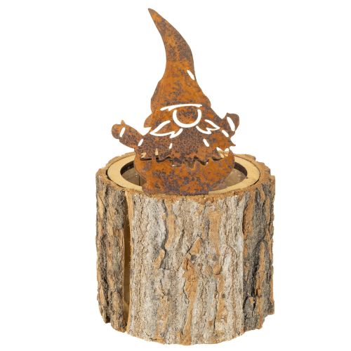 Product Flowerpot wood bark planter gnome rust H24cm
