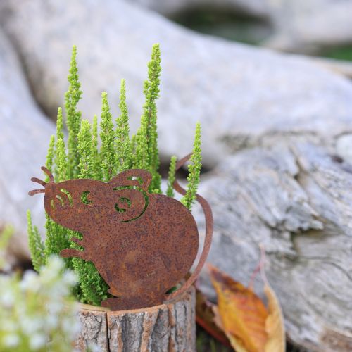 Product Flowerpot wooden planter bark and mouse rust H24cm