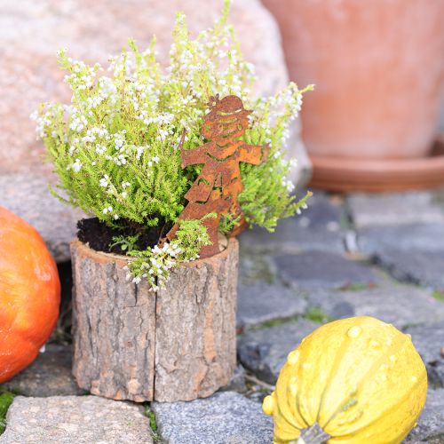 Product Flowerpot wooden planter scarecrow rust H24.5cm